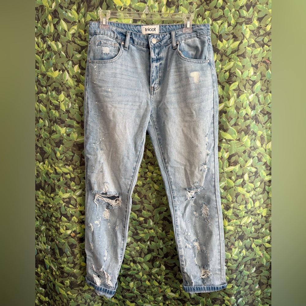 Tricot by C Est Toi Distressed Light Blue Jeans